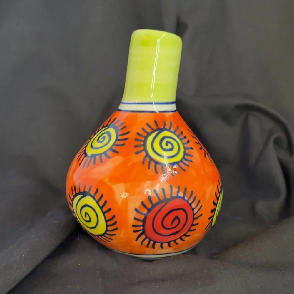 Mini Bud Vase Glossy Orange Green 5